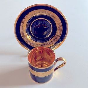 VTG 1960’s Limoges Cobalt Cup & Saucer